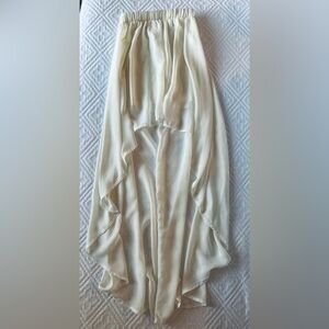 Women's High Low Skirt, White/Cream | Size Small